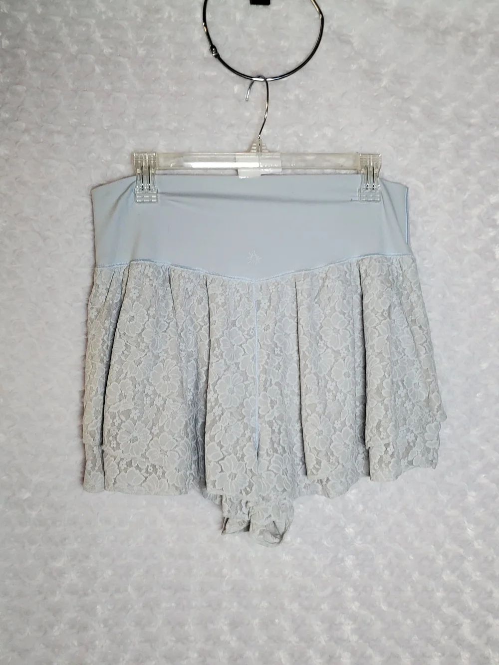 aerie Lace Ruffle Shorts in Light Blue Size XL - Picture 3 of 9